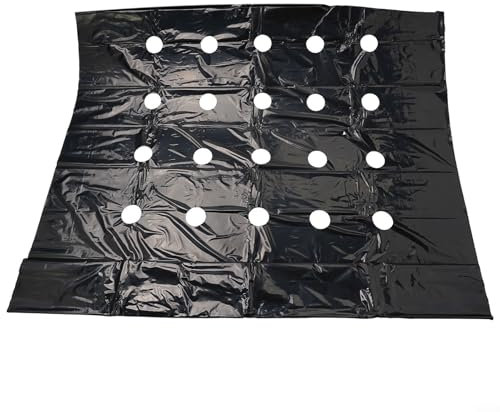 Film de paillage perforé en polyéthylène pour usage agricole, diamètre de trou de 45 mm, espace de trou de 15 cm