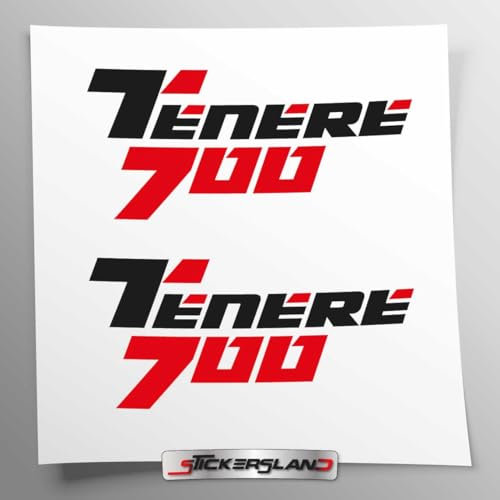 Aufkleber-Kit kompatibel mit Tenere 700 XTZ700 2020 2021 2022 2023 2024 | Vinyl Aufkleber EINFACHE ANBRINGUNG UV-Druck | Logo-Schriftzug | Stickersland® (Schwarz)