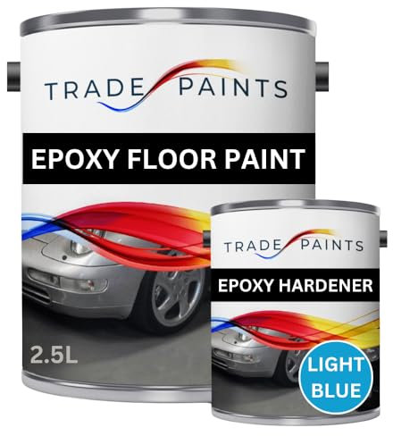 2 Pack Epoxy Garage Concrete Floor Paint - 2.5 Litre (Light Blue BS20E51)