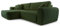 FurniShop24 Ecksofa mit Schlaffunktion und Bettkasten – Stilvolles Schlafsofa 297x169 cm mit Bequemer Polsterung und Dekokissen, L-Form Sofa, Eckcouch für Wohnzimmer Happy Dunkelgrün Links
