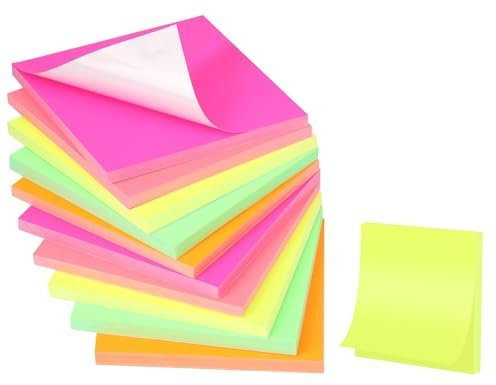 800 Stück Elektrostatisch Selbstklebend 76 x 76 mm Haftnotizen Klebezettel Static Sticky Notes Magnetic Notes Farbige Haftnotizen Flipchart Papier Kariert Bunt für Zuhause Schule Büro