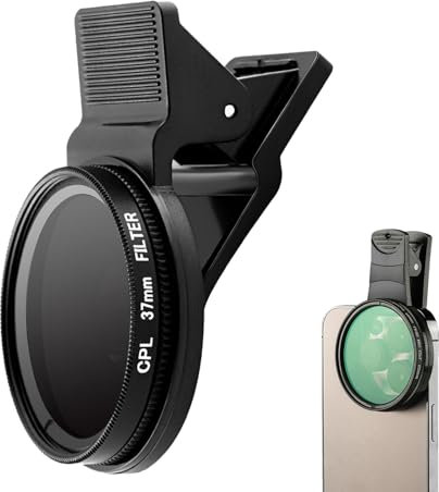 52mm Clip-0n CPL Phone CameraLens Filter Kit, Circular PolarizerPolarizing Filter Compatible with Mostcell phones, Smartphones Portable Polarizer Camera Lens (52mm)