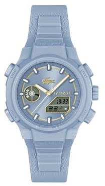 Lacoste Montre Quartz Multifonction Analogique-Digitale pour Femme Collection LC33 avec Bracelet en Silicone Bleu - 2001431
