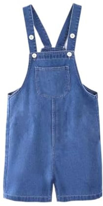 Kids Baggy Denim Dungarees Jumpsuit Shorts for Boys Girls Summer Sleeveless Adjustable Dressy Jeans Teen Girls Boys Loose Comfy Casual Sports Vacation Overalls Age 2-14 Years (Blue, 11-12 Years)