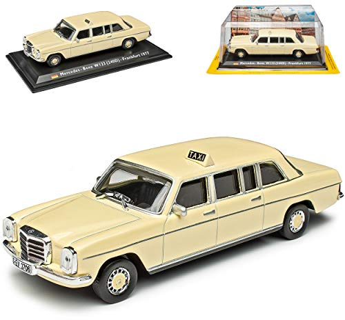 alles-meine.de GmbH Mercedes-B 200 240D /8 Strich Acht Stretch Limousine Taxi Beige Frankfurt W114 W115 1967-1976 1/43 Modellcarsonline Modell Auto mit individiuellem Wunschkennz..