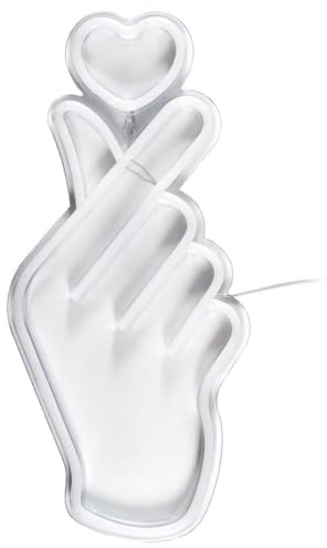 AltoBuy Lampe LED Effet néon Mural Coeur sur la Main avec Port USB