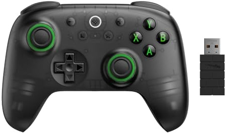 8BitDo Ultimate 2C Wireless Controller for Windows PC and Android, with 1000 Hz Polling Rate, Hall Effect Joysticks and Triggers, and Remappable L4/R4 Bumpers (Transparent Black)