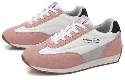 ARRIGO BELLO Basket Femme Chaussure Sport Running Shoes Ville Cuir Sneakers Mode Marche Confortable Chaussures Taille 36-41(A-Rose,36)