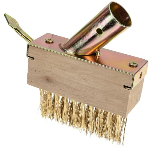 COLLBATH Brosse De Désherbage en Acier Trempé pour Jardin Et Terrasse, Tête Dure Crochet, Outil pour Fissures Et Joints De Pavage, Nettoyage De Mousse Et Mauvaises Herbes, Longue Poignée Robuste