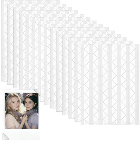 HAGOT 1428 Piezas Esquinas de Fotos Autoadhesivas, Esquina Foto Adhesivas, para Pegatinas Albumes de Recortes, Manualidades, Albume Borde, Transparente(14 Hojas)