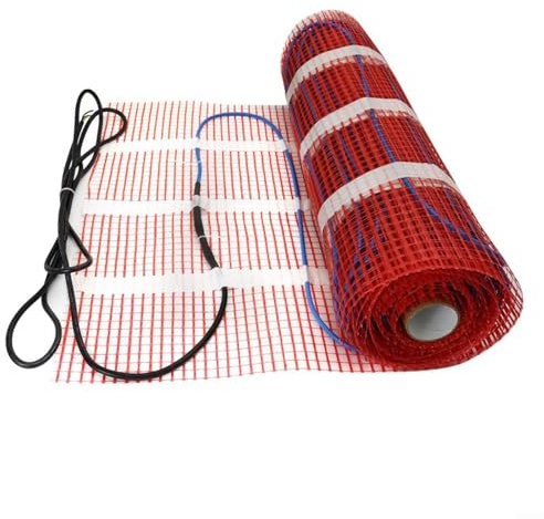 Electric Underfloor Heating Mat Kit with Digital Thermostat, 220V Radiant Floor Heating Pad for Bathroom and Kitchen(50cm*3m)