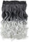 CAISHA 40cm 1 Teilig CLIP IN EXTENSIONS Sophia Haarteil Gewellt Ombré Schwarz Grau C73-1