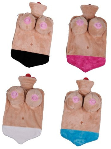 Mens Gents Him - Number One Selling Novelty Boob Hot Water Bottle - Cuddle Up & Get Cosy! - Perfect for Secret Sexy Santa Stocking Fillers Xmas Christmas Birthday Stag Night Party Gift Present Idea