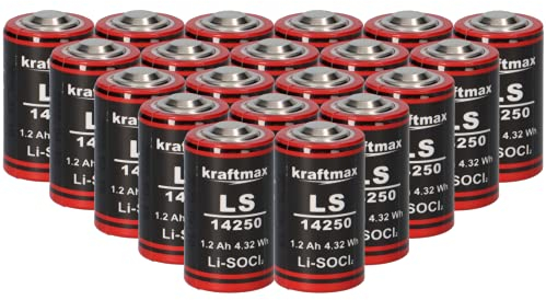 20x Lithium 3,6V Batterie LS 14250-1/2 AA ER14250 Li-SOCl2 LS14250 AKKUman Set (20er)