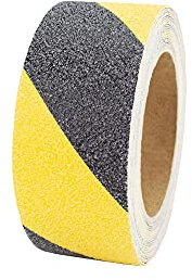 AnTina TAPES Anti-Rutsch-Band für Innen- u. Außenbereiche, Rutsch hemmend, selbstklebend (5cm x 6m, Gelb/Schwarz), Anti-Rutsch-Band Selbstklebend