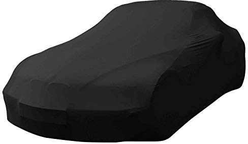 MyCarCover Autoplane Kompatibel mit Dodge Challenger Coupe Premium Indoor Plane formanpassend atmungsaktiv aus Stoff in Schwarz