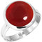 Jeweloporium Roter Granatquarz-Silberring, Größe 68 (21,6), 925er Sterlingsilberring für Damen, klobiger runder Edelstein-Boho-Schmuck
