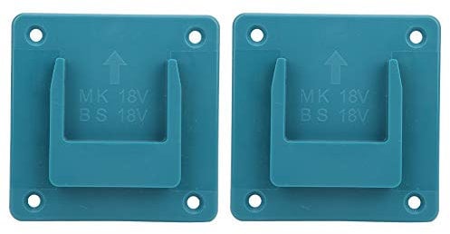 2PCs Electric Tool Holder Power Drill Hanger Machine Storage Rack Wall Mount Bracket Fixing Devices 3.7 x 3.7 x 0.7in Compatible for Makita 18V Electric Tool(Cyan)