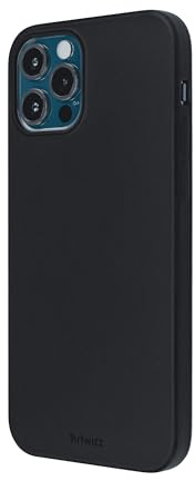 Artwizz TPU Case Handyhülle kompatibel mit iPhone 12 Pro Max - Ultra Dünne Schutzhülle mit Matt-Schwarzer Rückseite & Schwarzem Front-Rahmen