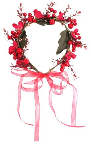 Lurrose Blumenstirnband Beeren Stirnband Braut Stirnband Weihnachtsstirnband Haarkranz Krone Mit Beeren Boho Kranz Damen Mädchen