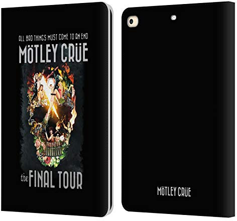 Head Case Designs Offizielle Motley Crue All Bad Things Final Tours Leder-Wallet-Hülle Kompatibel mit Apple iPad 9.7 2017 / iPad 9.7 2018