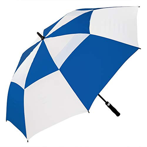 X-brella Premium Wind-Resistant Auto Open Golf Umbrella - Royal/White