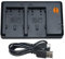 DSTE Chargeur de batterie double USB compatible avec Canon NB-2L, NB-2LH, NB-2L12, NB-2L14 comme batterie CB-2LWE – Alimentation via micro USB vers USB-A 2.0