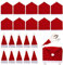 XiXiRan Weihnachtsmütze Deko, 10 Weihnachts Stuhlhussen, 10 Weihnachtsmann Besteckbeutel, Weihnachtsdeko Stühle, Gabel Messer Weihnachtsmann Hüten, Nikolausmütze Stuhl, für Weihnachtsfeier Dekoration