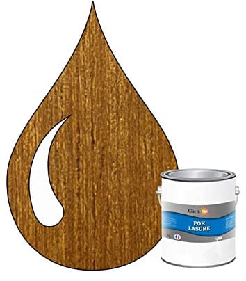 POK LASURE : Lasure Acrylique Satinée Protection de Boiseries Intérieures et Extérieures - 10L - Merisier