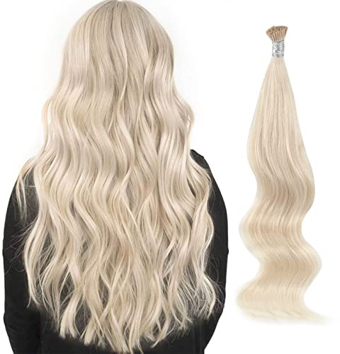 ABH AMAZINGBEAUTY HAIR I Tip Extensions 35cm Aschblond #60A 100s 50g | Remy Echthaar, Kaltfusion Keratin, 100 Strähnen, Haarverlängerung, No Shedding, Seidig Glatt, I-Tip, Bonding Extensions