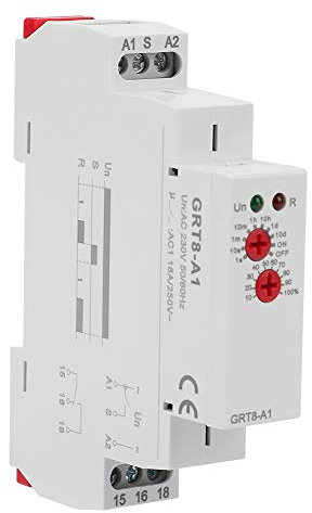 Jadeshay Relè Temporizzato 220V,Interruttore di Ritardo GRT8-A1 Mini Relè di Tempo di Ritardo all'Accensione Montaggio su Guida DIN Temporizzatore per Controllo Industriale AC 220V