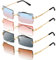 Comius Sharp Rechteck Randlose Sonnenbrille, 4 Stücke Retro Rechteckig Sonnenbrille Randlos für Frauen Männer - Square Rimless Sunglasses (Four)