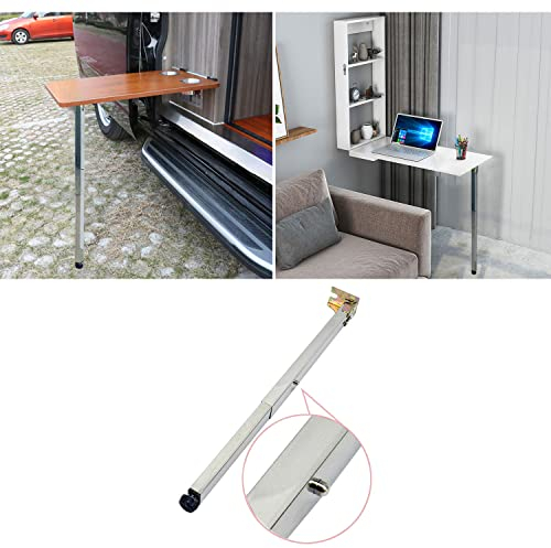 Altkknih Tischbein Edelstahl Klapptischbein Wand Hängend Esstisch Stützbein Höhenverstellbar Tischbein DIY Möbel Tischbein Camping Auto Tischbein, Schutzfuß Einstellung 0~1cm(Size:90cm/35.4in)