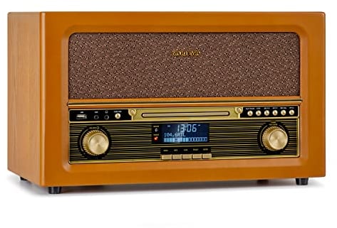 Auna Radio für Zuhause, 10W DAB Radio mit CD Player, DAB Plus Radio mit Bluetooth, DAB/DAB+/FM Radio, LCD-Display, MP3, Streaming, Digitalradio Klein, Radio mit LCD Display, Wecker und Fernbedienung