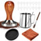 YUTUY Prensador de Café 51mm,Espresso tamper,Alfombrilla de Silicona, Jarra de Leche (350 ml),aguja de café,Pisón clásico para prensar café Espresso