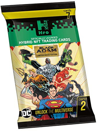 HRO DC Comics Unlock The Multiverse Chapter 2: Flowpack, Hybrid NFT, 7 Trading Cards Pack, pack of 1
