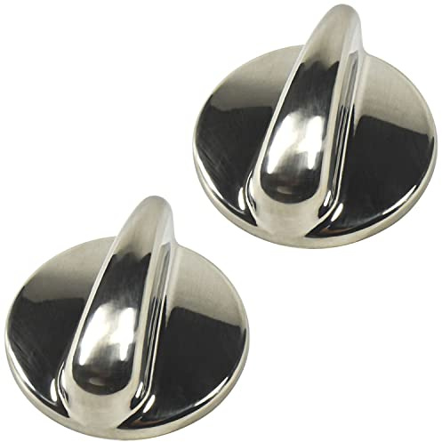 HQRP 2er-Pack Drehknopf Herd Gasherd Knöpfe Metall Gasherd Legierung Küche Ofen Schalter Kochfläche Control Gas Steuer Kompatibel mit General Electric GE, Hotpoint, RCA WB03K10303 WB03K10208 AH3486484