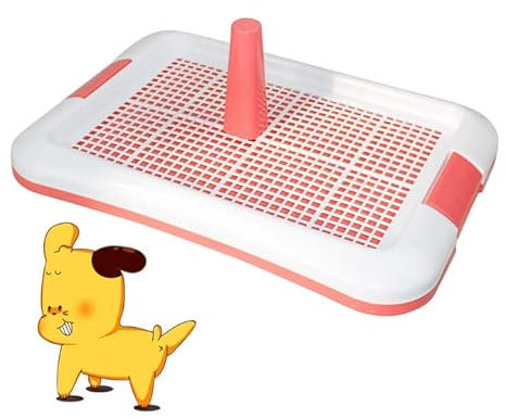 SMELL & SMILE Bandeja Sanitaria de Adiestramiento Inodoro Interior para Perros Aseo Mascotas Bandeja de Entrenamiento para Mascotas Orinal para Perros (49X35CM, Naranja)