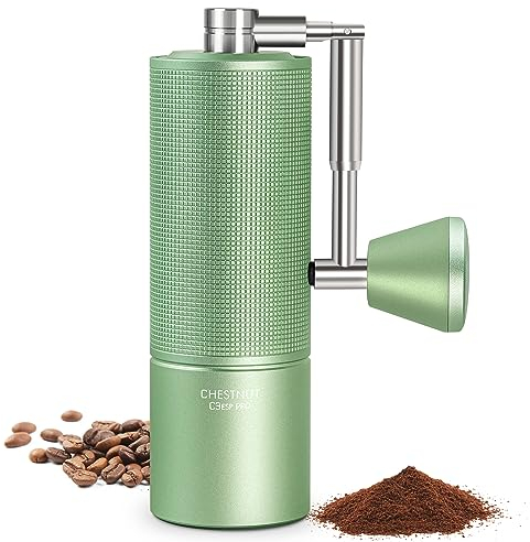 TIMEMORE Chestnut C3 ESP PRO Coffee Grinder Manual, Upgrade Integrated All-Metal Body, Hand Coffee Grinder with Folding Handle, for Espresso to French Press, Green