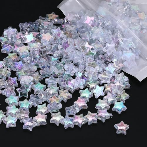650 Stück Acryl Sternform Farben Perlen 10mm Bunte Stern Perlen für Auffädeln Erwachsene Sternperlen Pastell zum Armbänder Selber Machen mit Aufbewahrungsbox für Erwachsene und Kinder