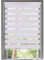 Day & Night Zebra/Vision Roller Blind Easy Fit Dual Layered Horizontal Window Shade Blinds (114cm(45) X 165cm (65), White)