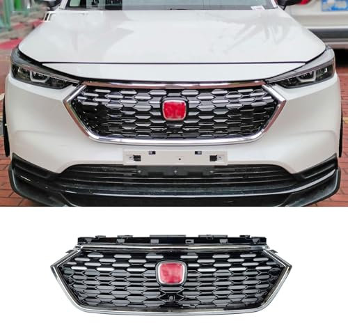 DUROD Auto Frontstoßstange Mesh Grill für Honda XRV VEZEL HRV 2023, Auto Kühlergrill Stoßstange Mesh Grill Frontstoßstange Langlebig