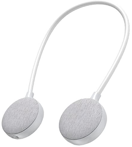 Karriter Enceinte tour de cou Bluetooth 5.0 sans fil, prise en charge du son surround carte SD avec microphone, audio extérieur portable (gris)