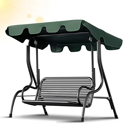 Daromigo Hollywoodschaukel Dachbezug Grün Universal Ersatzdach für Hollywoodschaukel 210x145cm Wasserdicht 3 Sitzer Gartenschaukel Dach UV-Schutz
