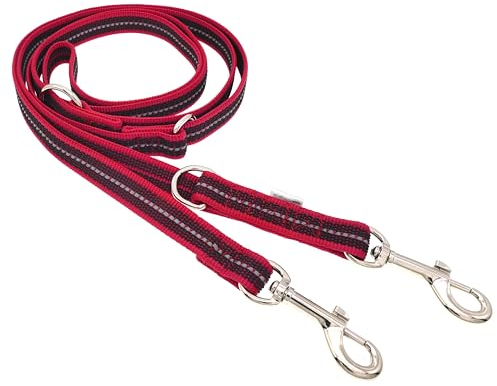 Herm Sprenger verstellbare Hundetrainingsleine, sicher und rutschfest, gummierter Nylon-Griff, freihändige Hundeleine, langlebig, hochwertig, reflektierend, 1,2 m – 2,5 m Länge