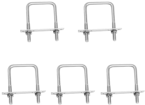 duoyif Perno En Forma De U M6 30x50mm 5Piezas Tornillos En U M6, Pernos En U Cuadrados De Acero Inoxidable M6 Con Tuercas Placa De Marco, M6 U-Pernos Para Fijación De Tubos Placas (M6 30mmx50mm)