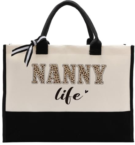 Nanny Life Canvas-Tasche, Canvas-Tragetasche zum Verschenken, Nanny-Tasche, Frauen-Leinen-Tragetasche, Geschenk für Muttertag, wiederverwendbare Einkaufstasche für Kindermädchen, Geburtstagsgeschenk,