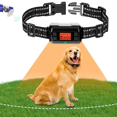 Collier GPS Anti-Fugue pour Chien Extérieur, IPX7 Étanche, Clôture Électrique sans Fil avec Nouvelle Puce GPS Intelligente, Rayon Jusqu'à 1000m
