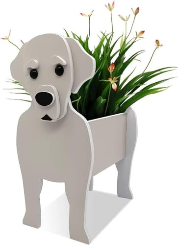 Blumentöpfe für den Außenbereich, Labrador-Hunde-Pflanzgefäß, Geschenk für Hundeliebhaber, niedliche Haustier-Hunde-Blumentöpfe, PVC-Aufbewahrungsbehälter, Sukkulenten-Halter, Gart
