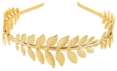 LAKJUOZ 1 Stück Römische Göttin Haarreif Damen Haarband Gold Kopfschmuck Braut Mädchen Lorbeerkranz Haarschmuck Goldene Hochzeit Boho Blatt Haar Krone Accessories
